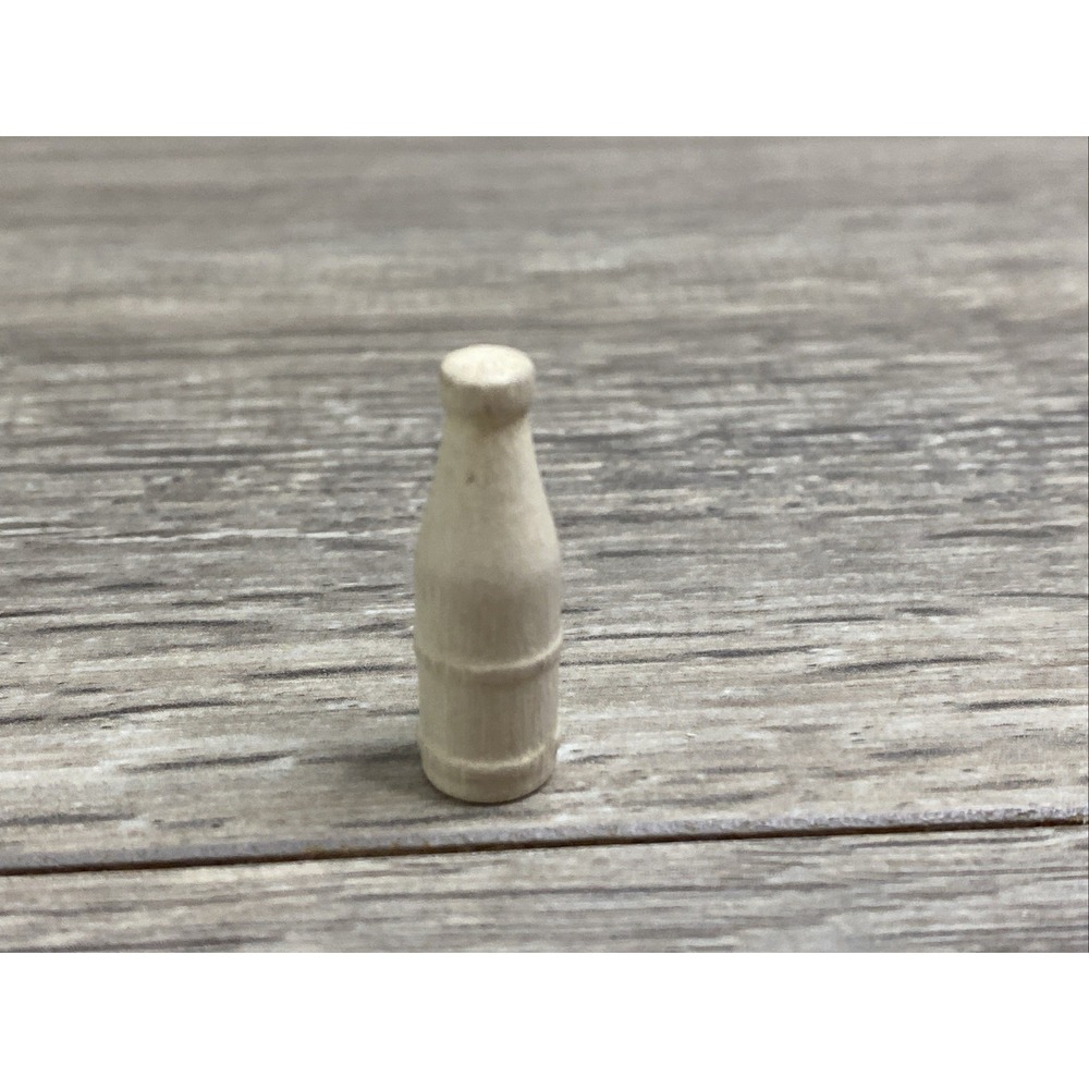 Doll House‎ Miniature Wooden Coke Bottle 1" Tall Soda Soft Drink